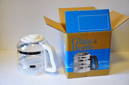 Obrázok pre výrobcu Biela sklenená nádoba + náhradný nos biely so sklom